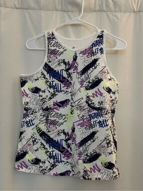 Nike Girl’s Graphic Print Tank Top - Purple & Neon Accents